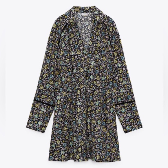 Zara Dresses & Skirts - 101 NWOT ZARA FLORAL BUTTON SHIRT DRESS